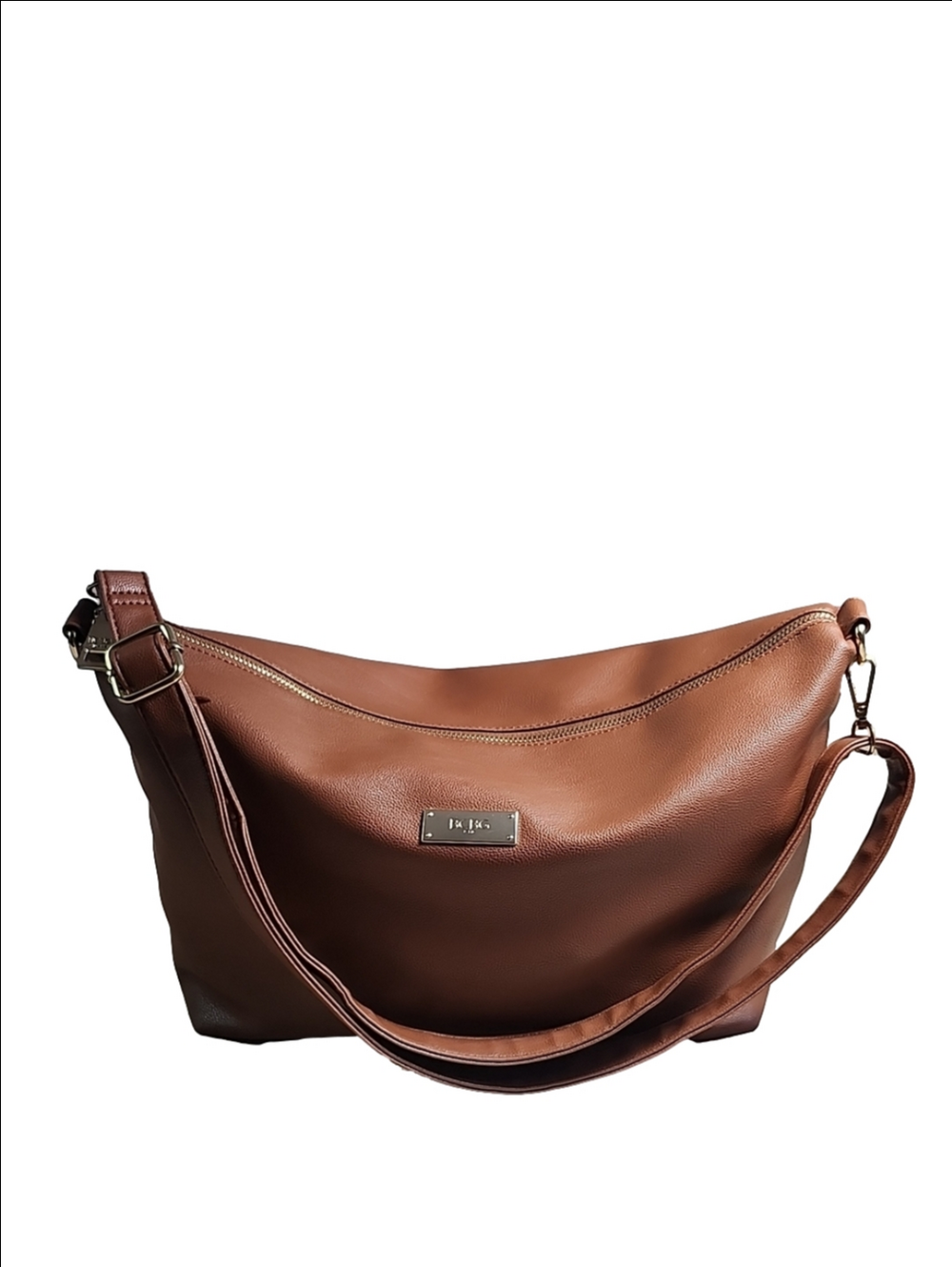 BCBG PARIS Brown faux leather hobo bag